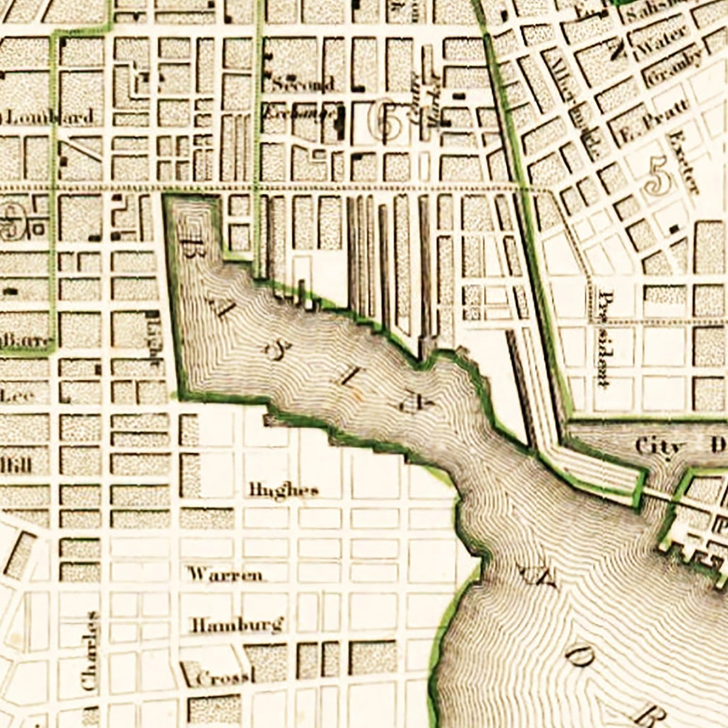 Vintage Map of Baltimore, Maryland, 1838