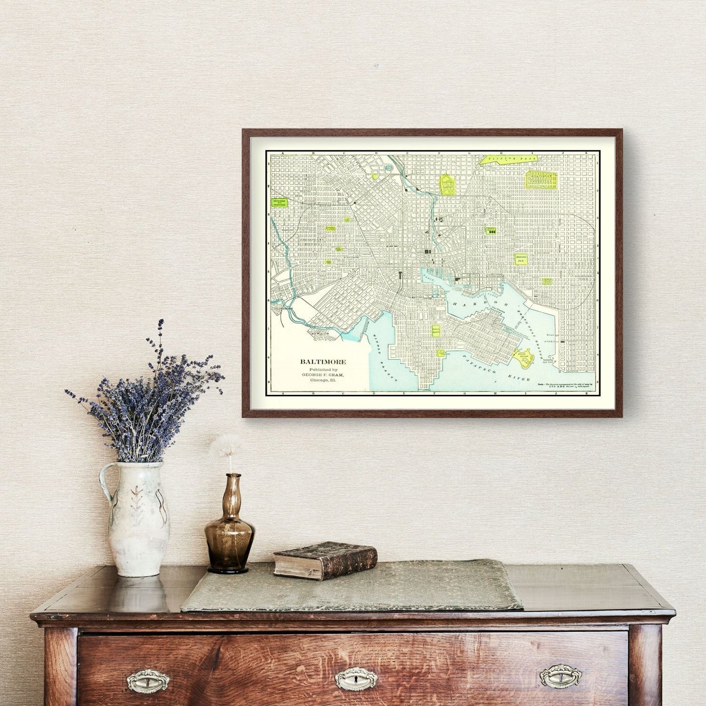Vintage Map of Baltimore, Maryland, 1892