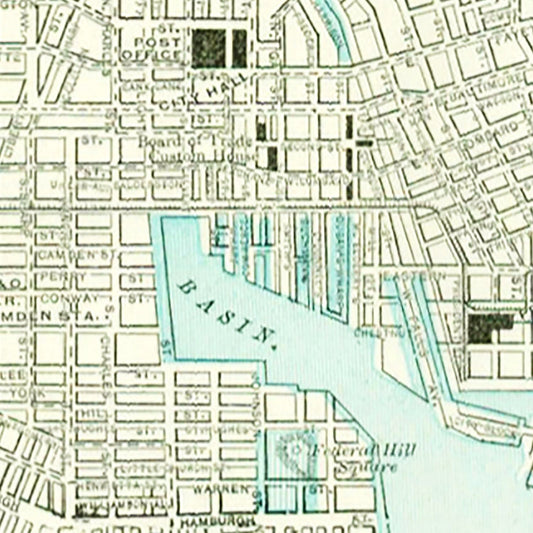 Vintage Map of Baltimore, Maryland, 1892