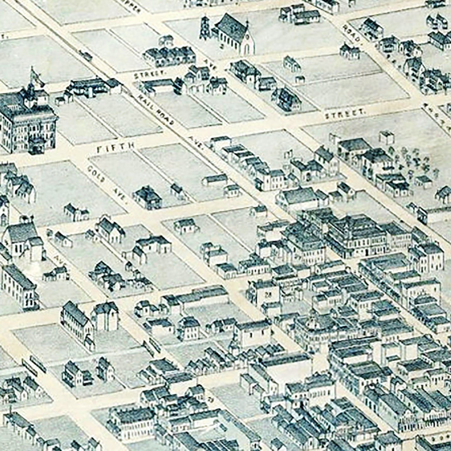 Vintage Map of Albuquerque, New Mexico, 1886