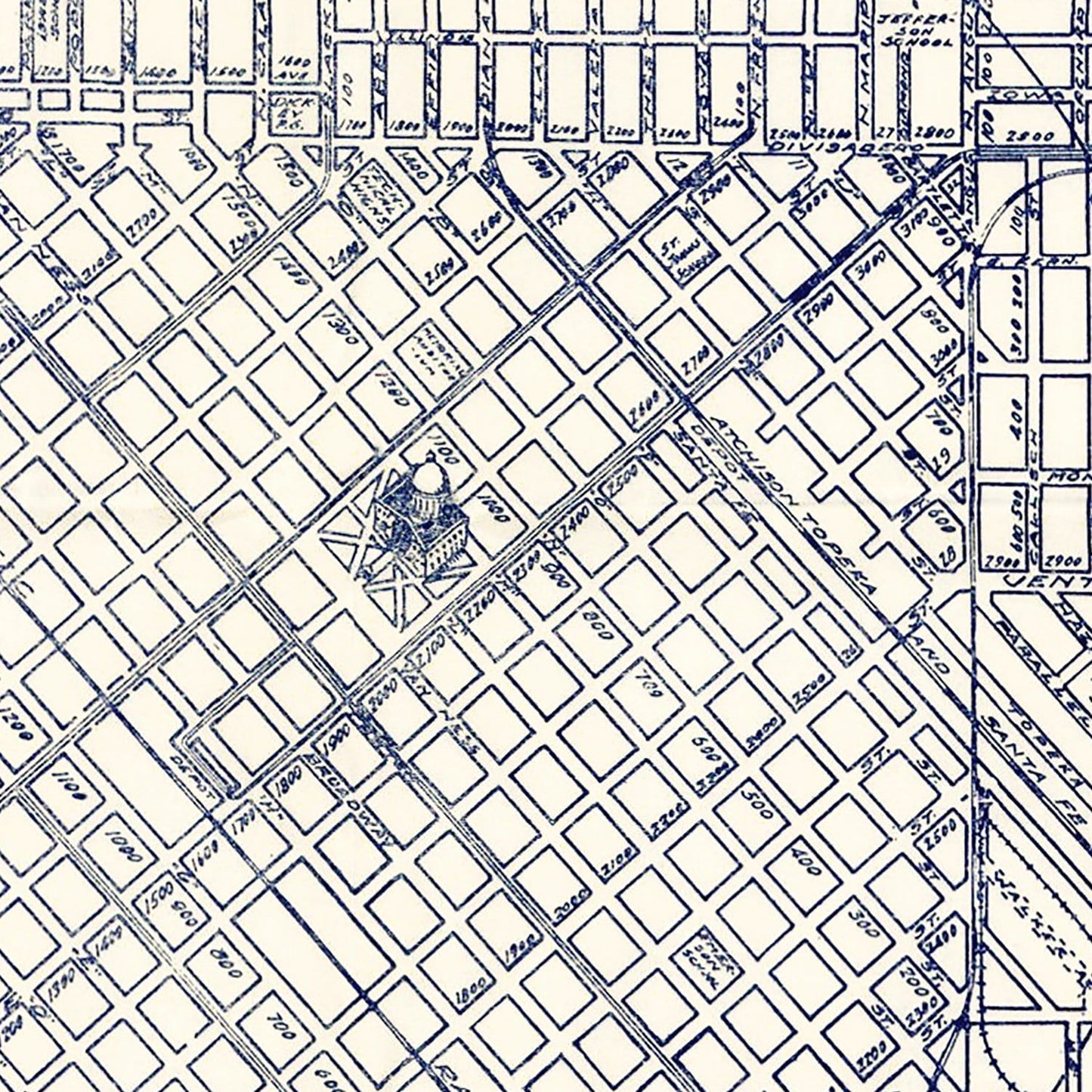 Vintage Map of Fresno, California, 1925