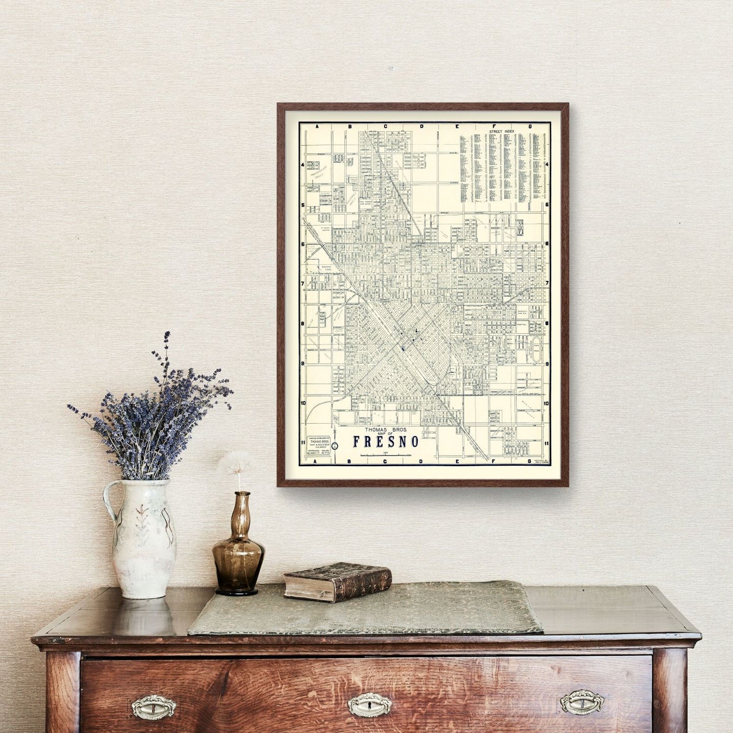 Vintage Map of Fresno, California, 1920