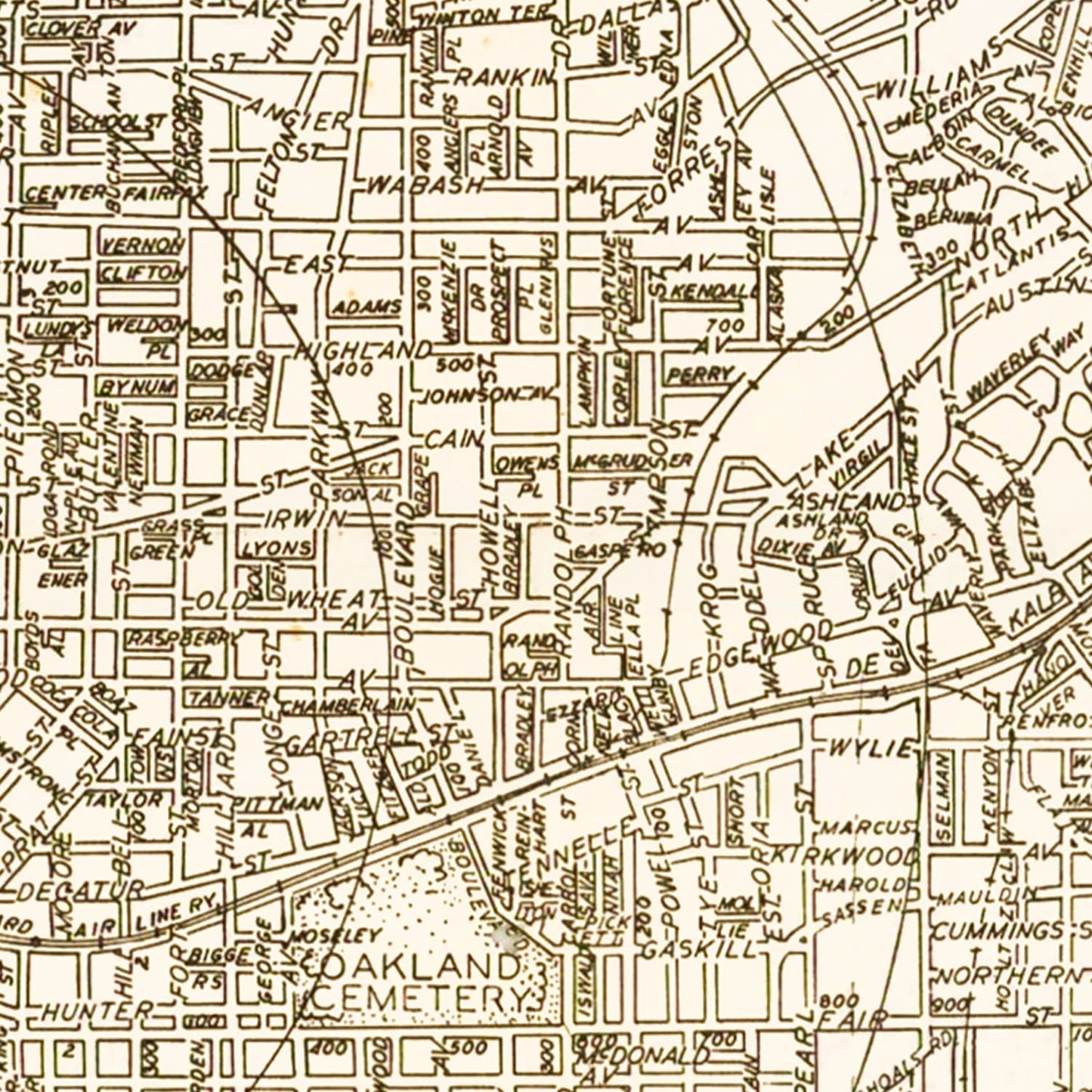 Vintage Map of Atlanta, Georgia, 1931