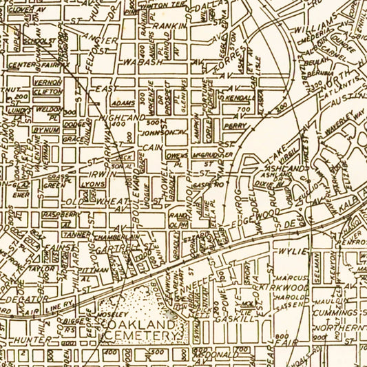 Vintage Map of Atlanta, Georgia 1931