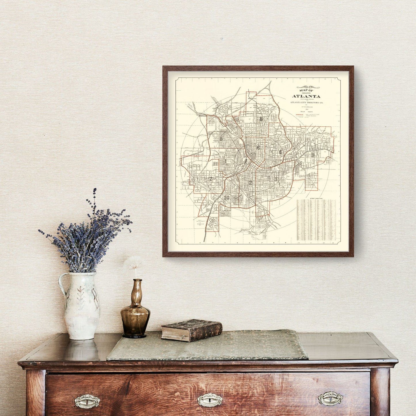 Vintage Map of Atlanta, Georgia, 1912