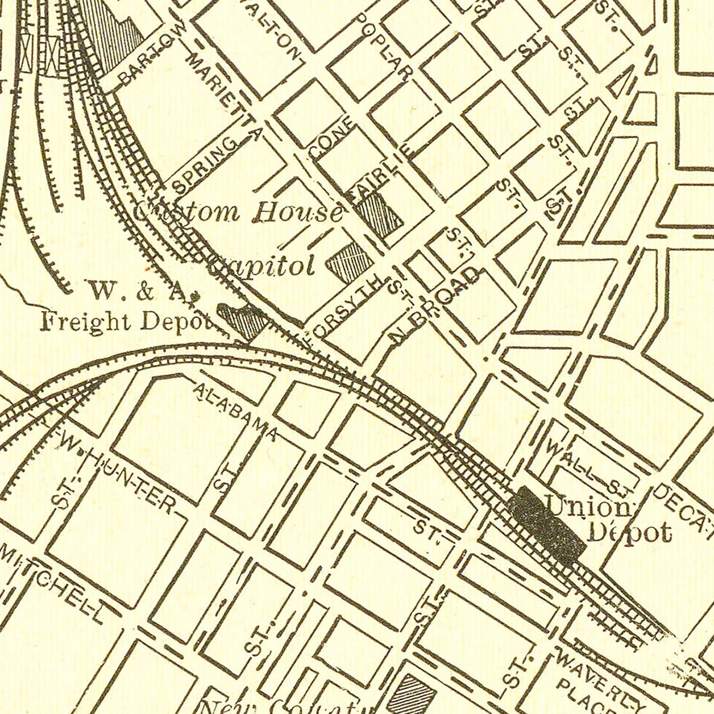 Vintage Map of Atlanta, Georgia, 1892