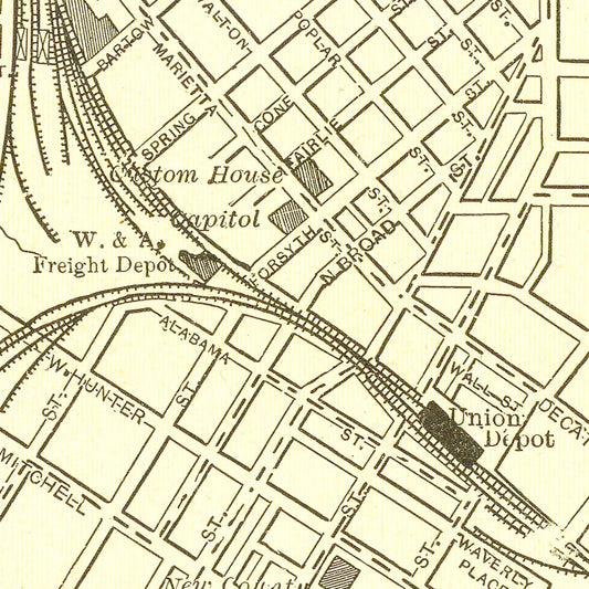 Vintage Map of Atlanta, Georgia, 1892