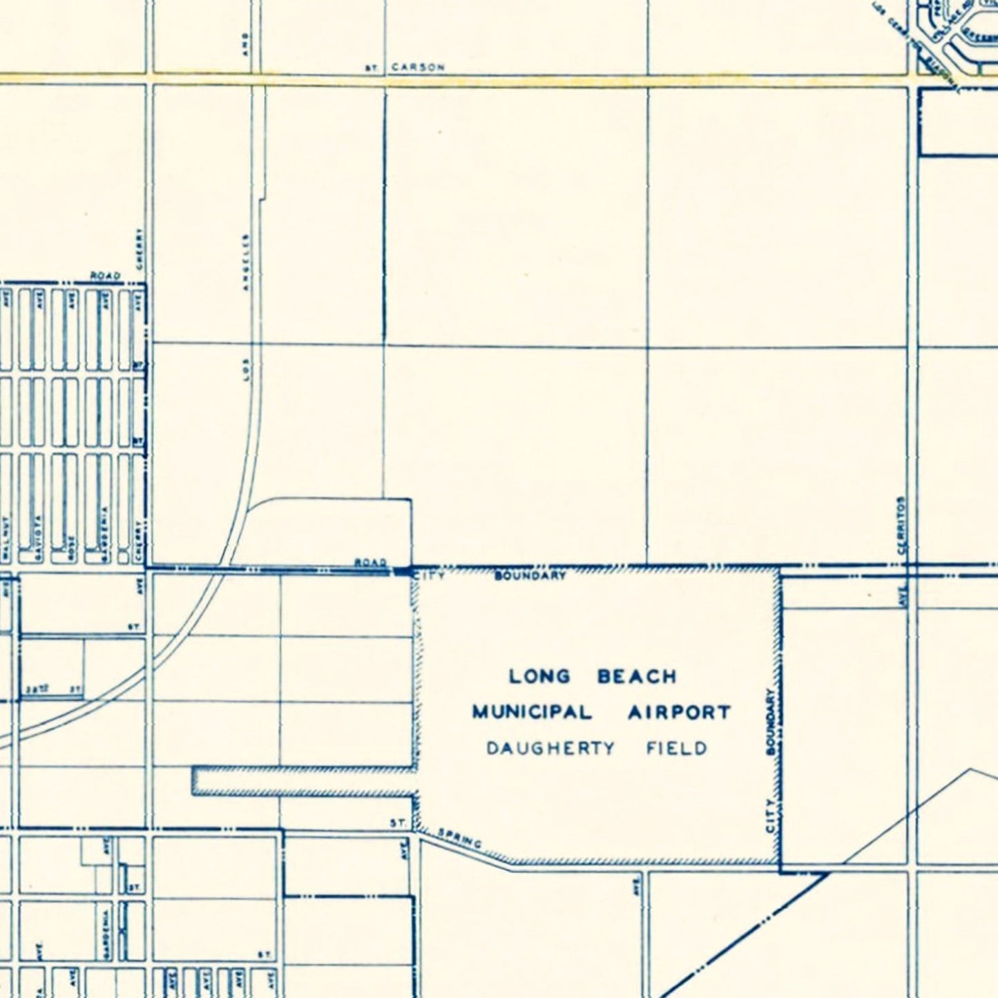Vintage Map of Long Beach, California, 1935
