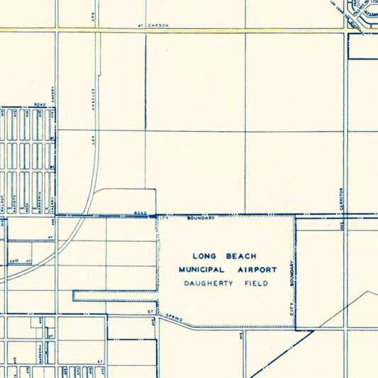Vintage Map of Long Beach, California, 1935