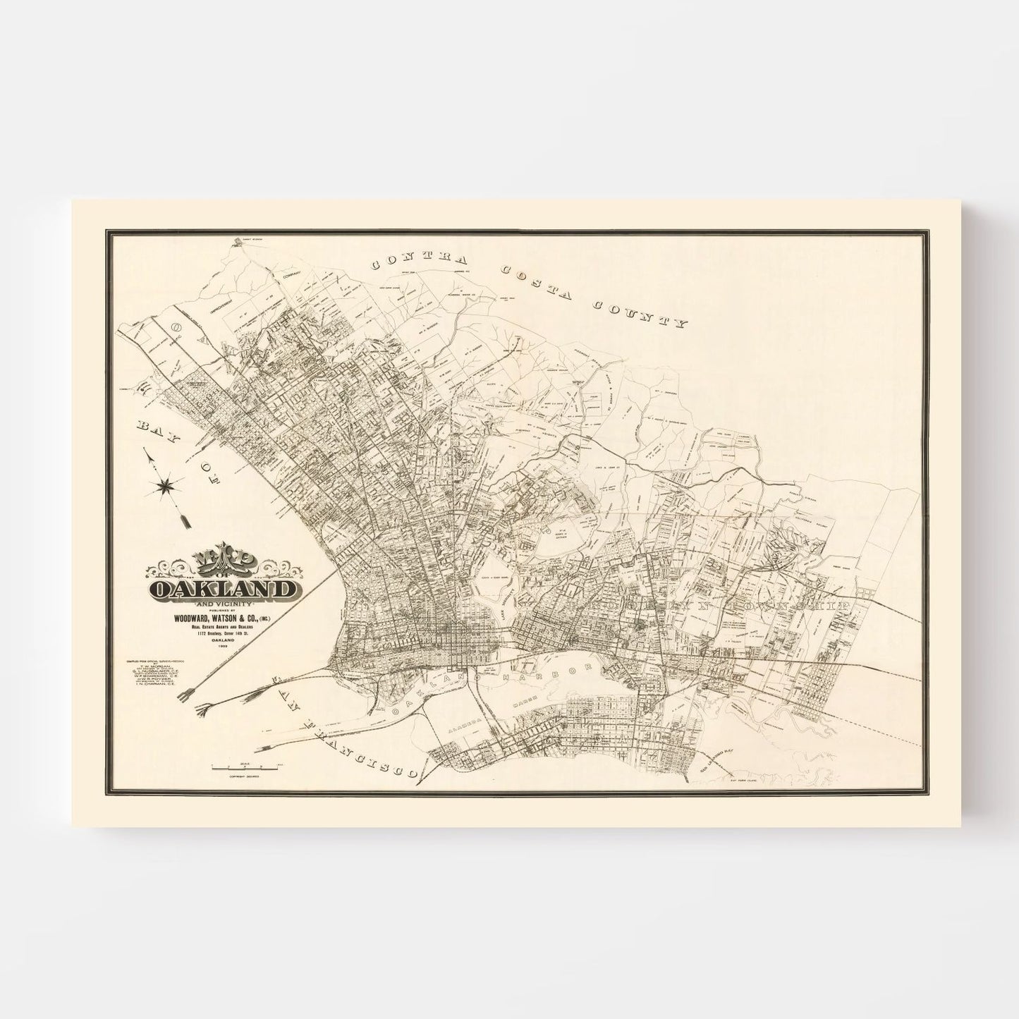 Vintage Map of Oakland, California, 1903