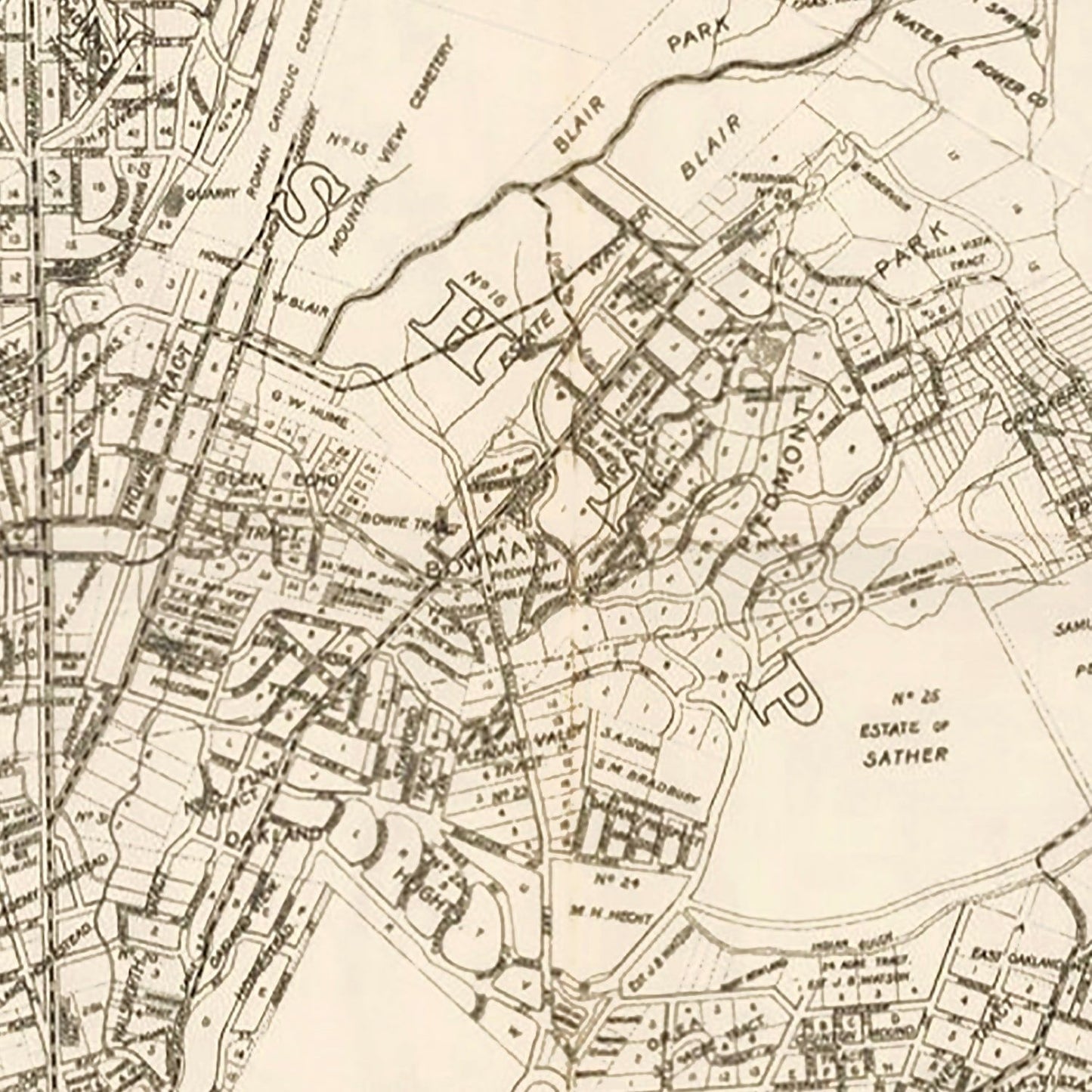 Vintage Map of Oakland, California, 1903