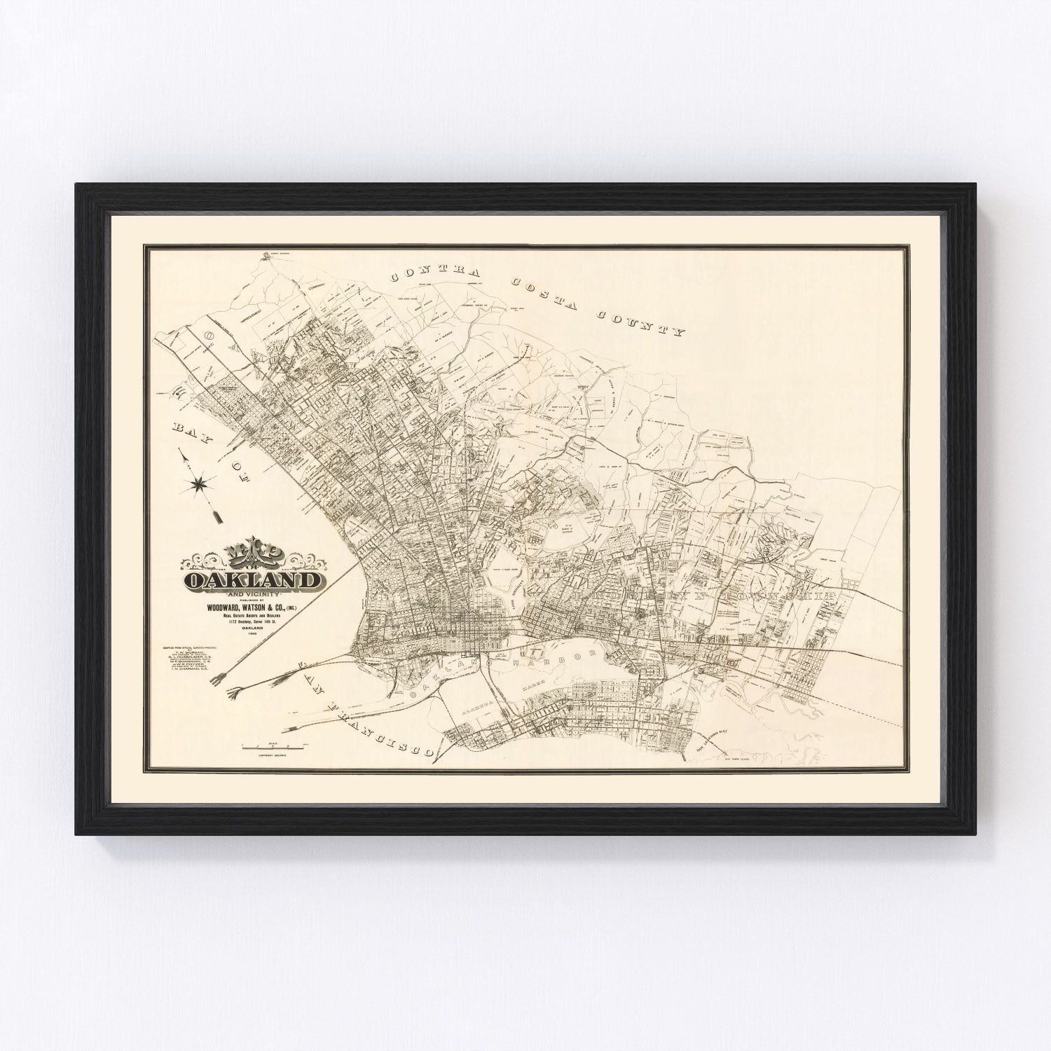 vintage map of Oakland, California, 1903