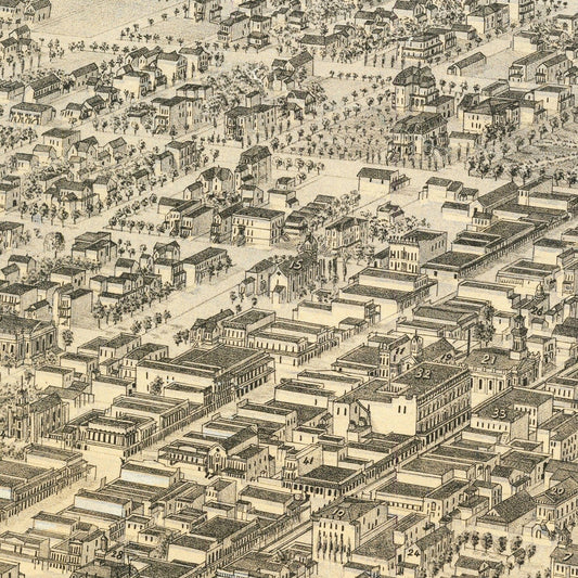 Vintage Map of Sacramento, California, 1870