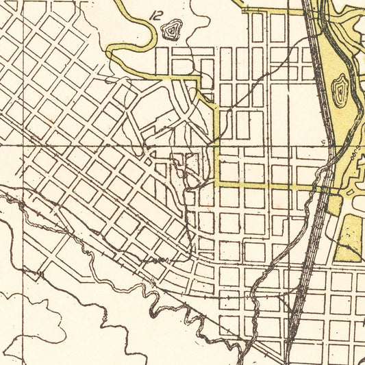 Vintage Map of Colorado Springs, Colorado 1909