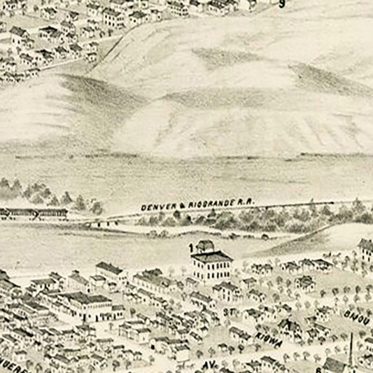 Vintage Map of Colorado Springs, Colorado, 1874