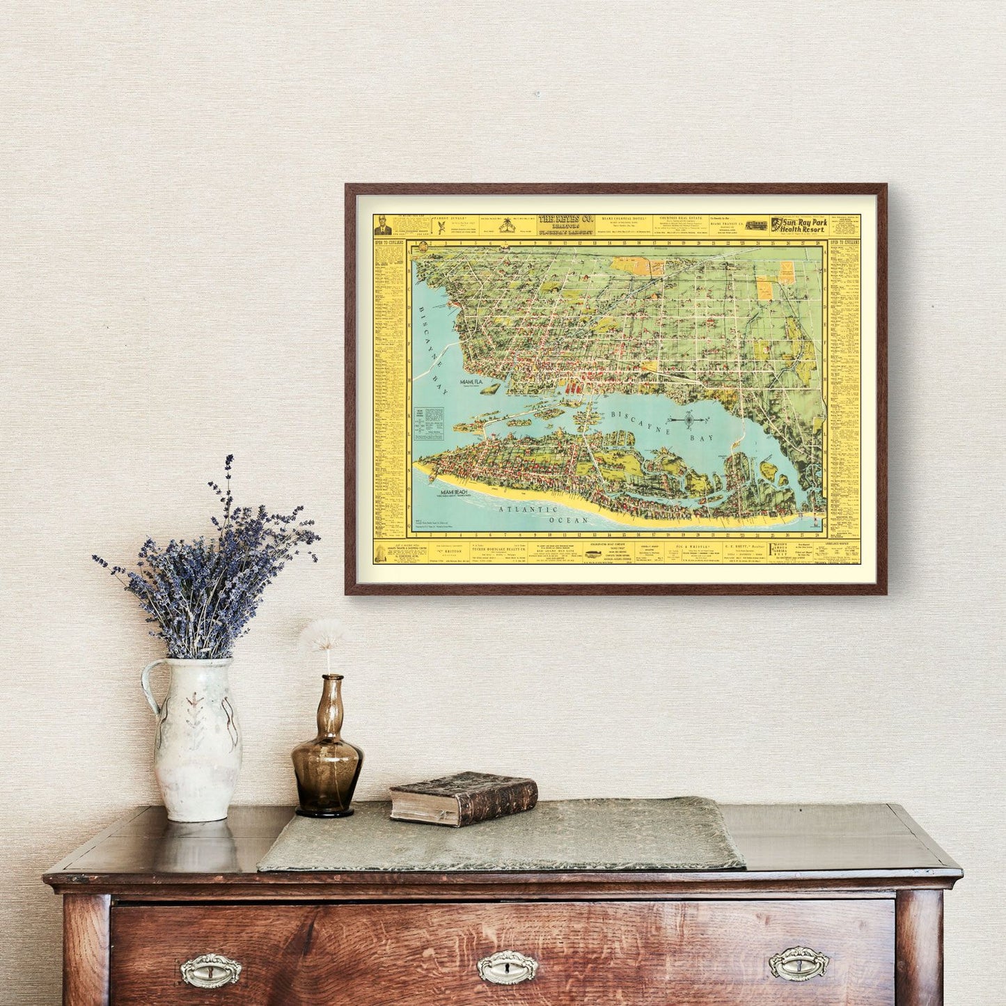 Vintage Map of Miami, Florida, 1940