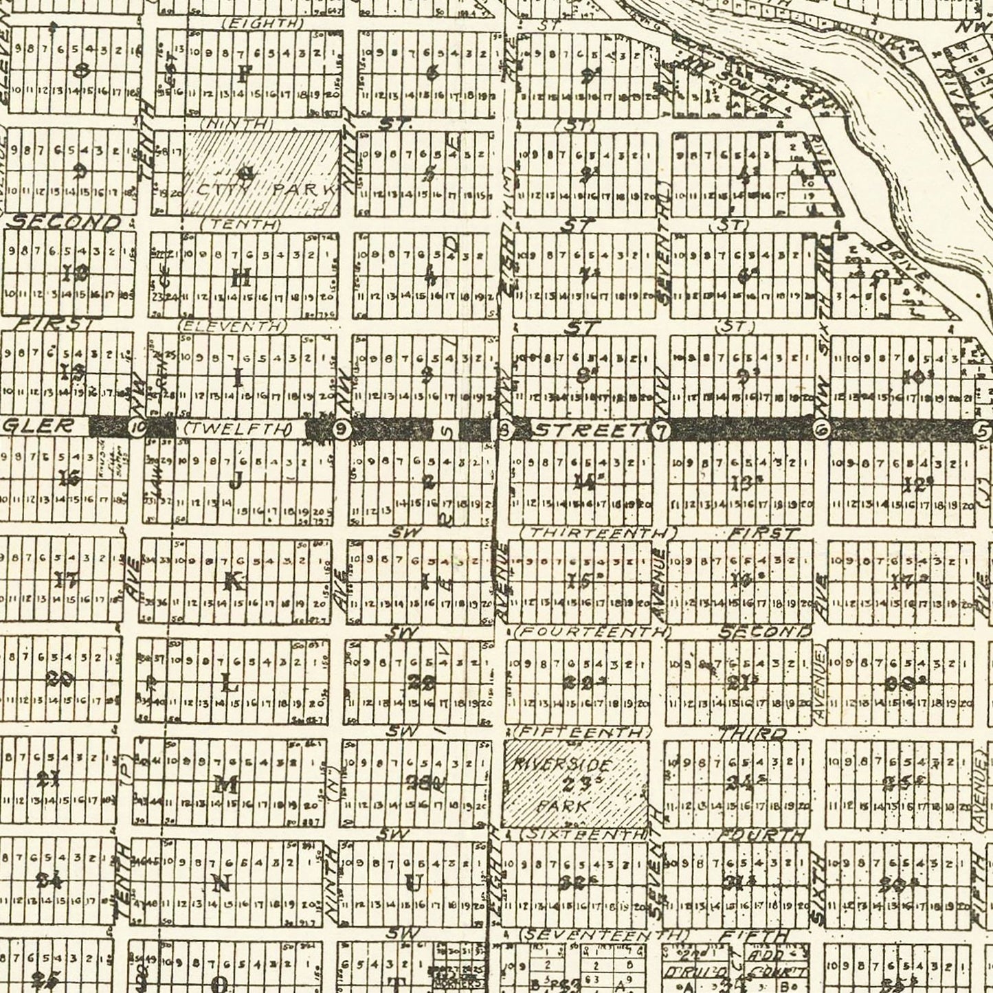 Vintage Map of Miami, Florida, 1918