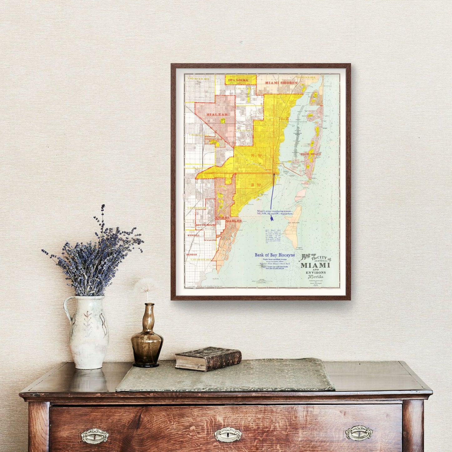 Vintage Map of Miami, Florida, 1926