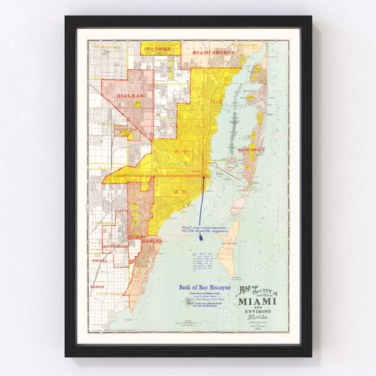 vintage map of Miami, Florida, 1926