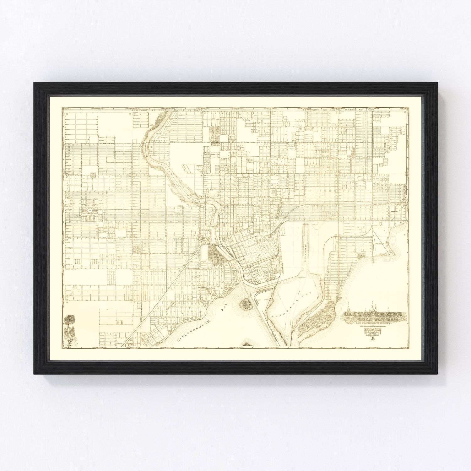 vintage map of Tampa, Florida, 1913