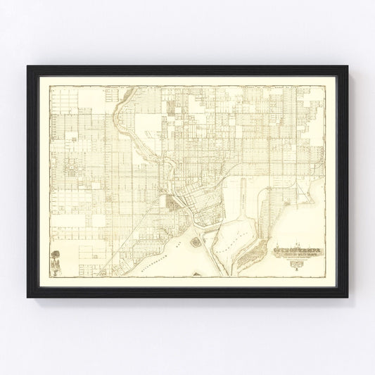 vintage map of Tampa, Florida, 1913