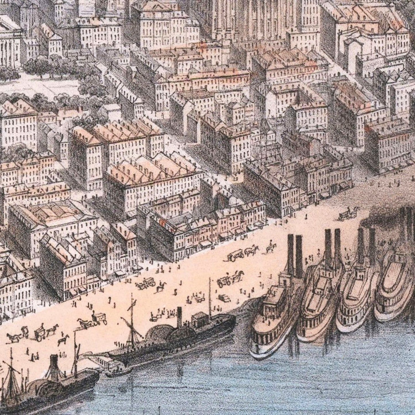 Vintage Map of New Orleans, Louisiana, 1855