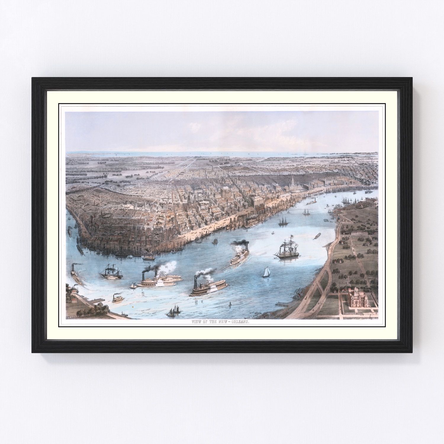 Vintage map of New Orleans, Louisiana, 1855