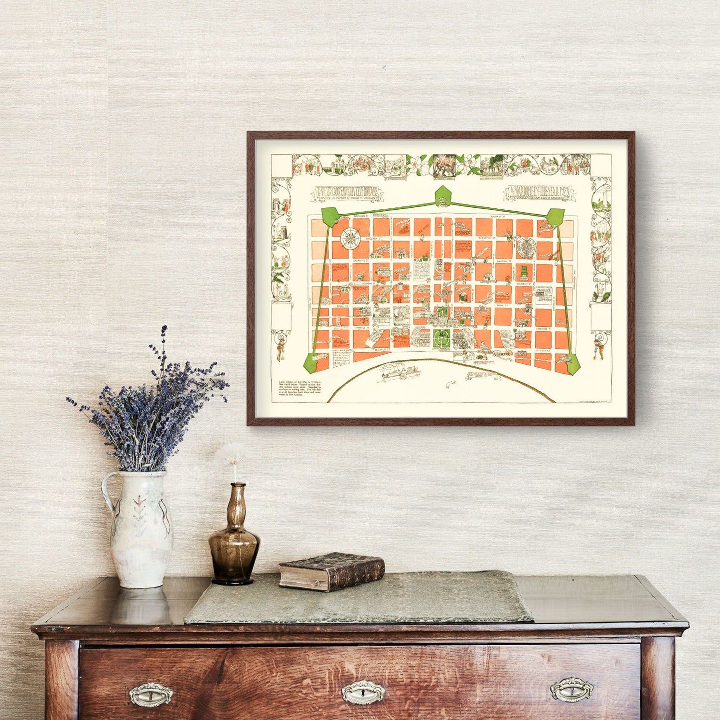 Vintage Map of New Orleans, Louisiana, 1929