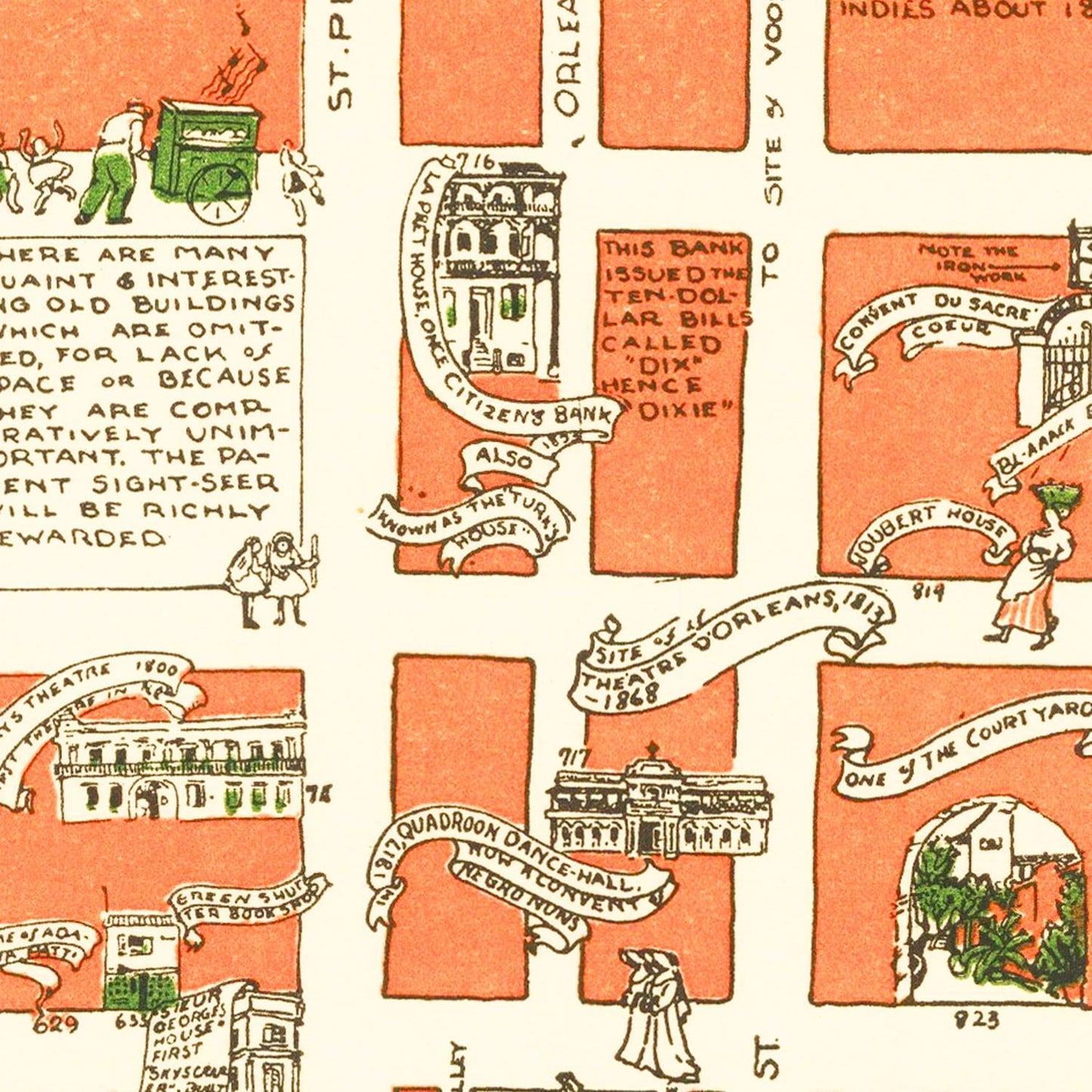 Vintage Map of New Orleans, Louisiana, 1929