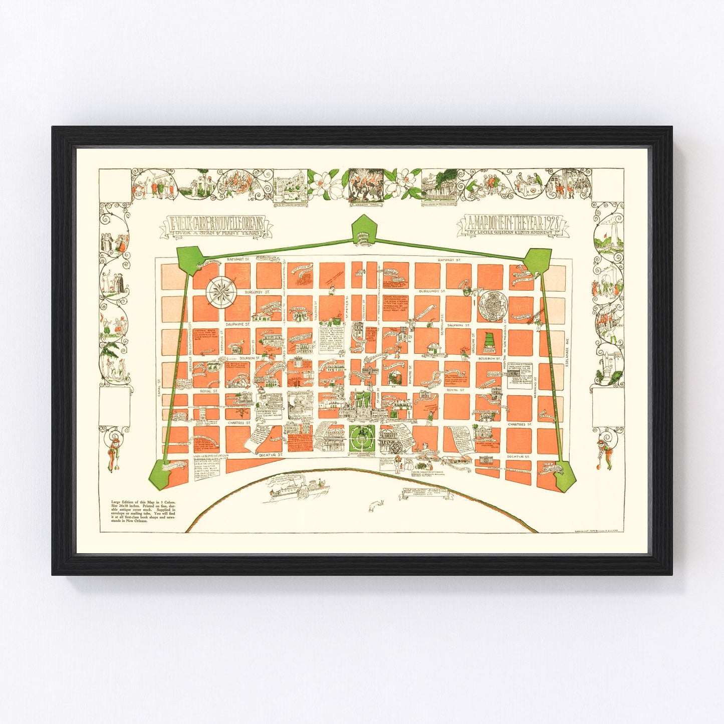 Vintage map of New Orleans, Orleans Parish, Louisiana, 1929