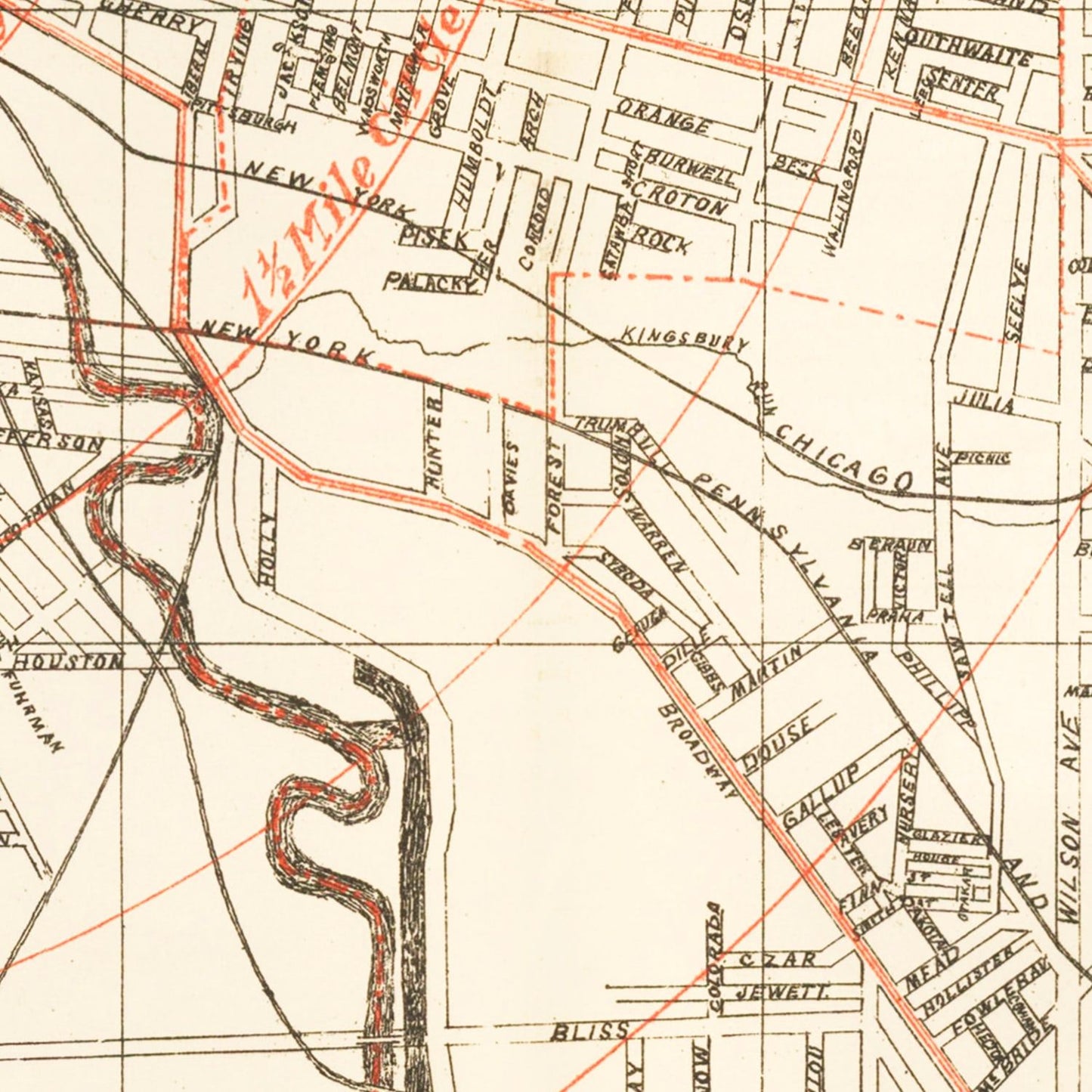 Vintage Map of Cleveland, Ohio, 1882
