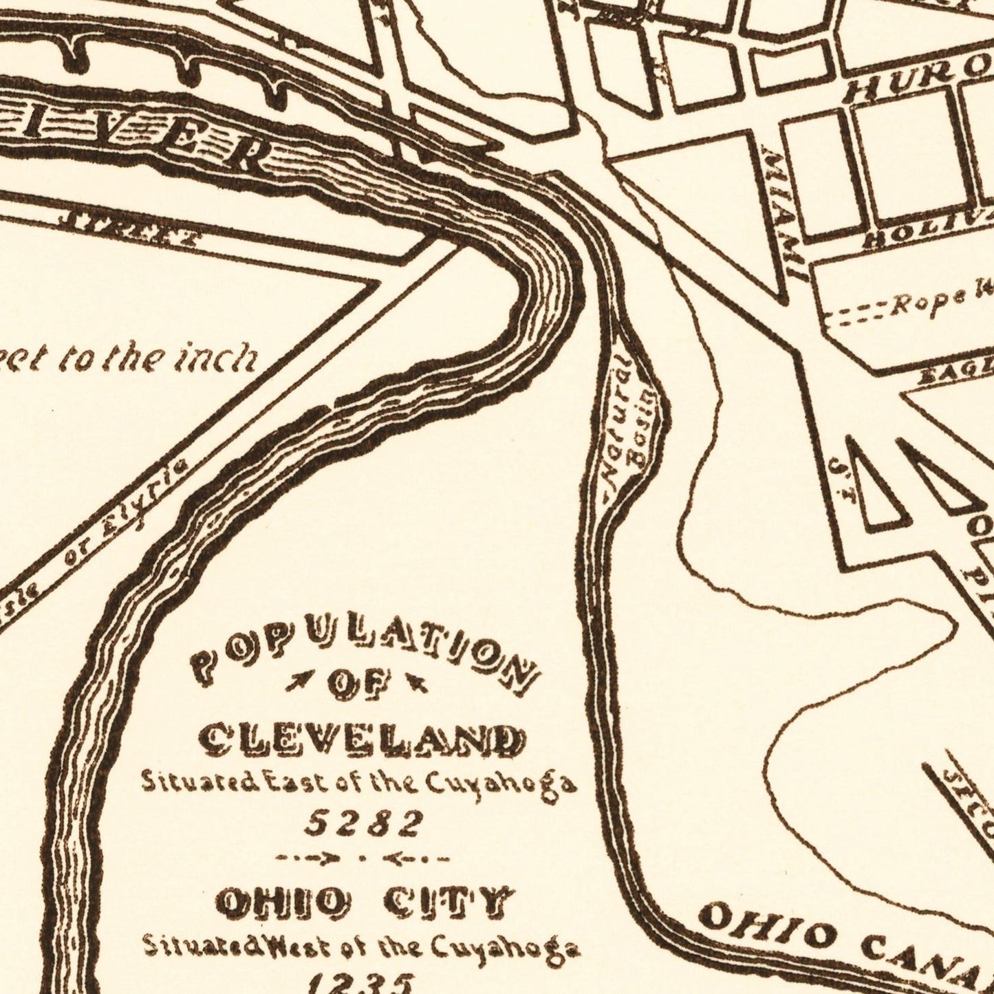 Vintage Map of Cleveland, Ohio, 1937