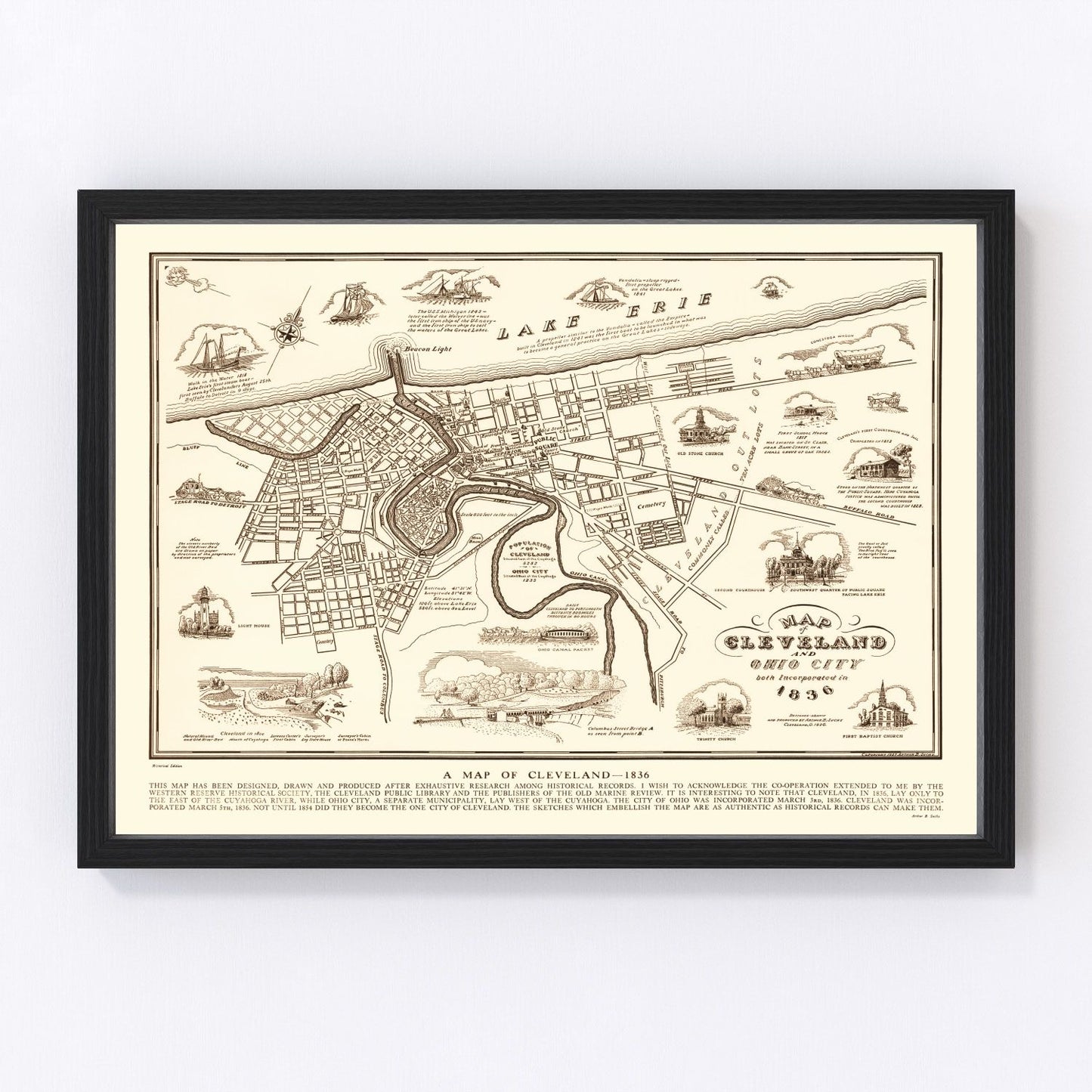 vintage map of Cleveland, Ohio, 1937