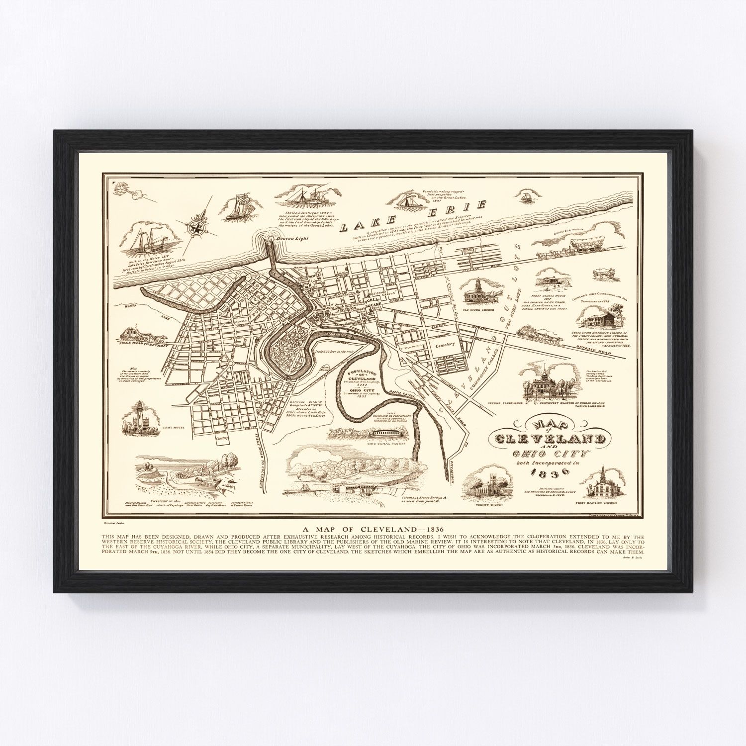 vintage map of Cleveland, Ohio, 1937