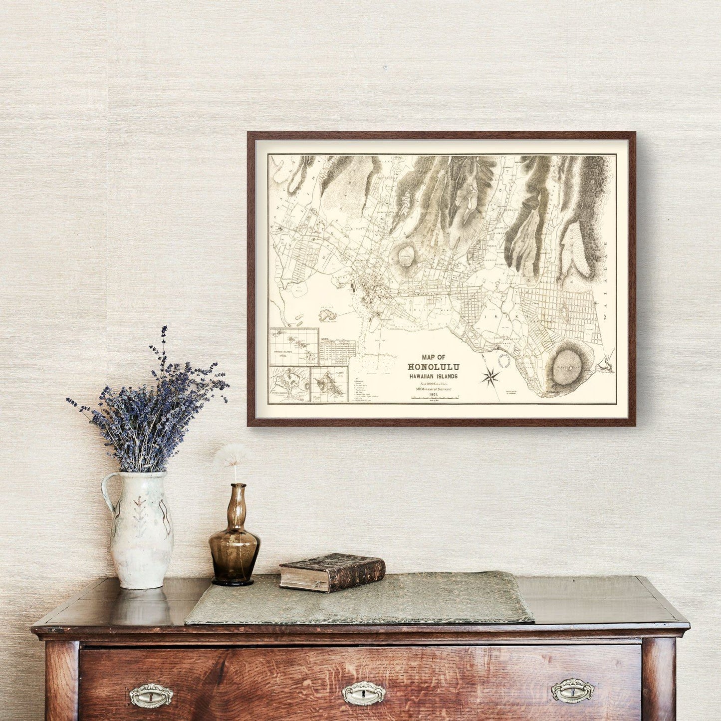 Vintage Map of Honolulu, Hawaii, 1901