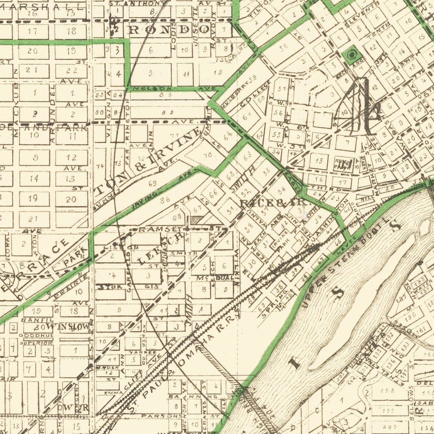 Vintage Map of St. Paul, Minnesota, 1896