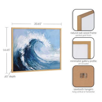 Abstract Painterly Coastal Ocean Wave Framed Print