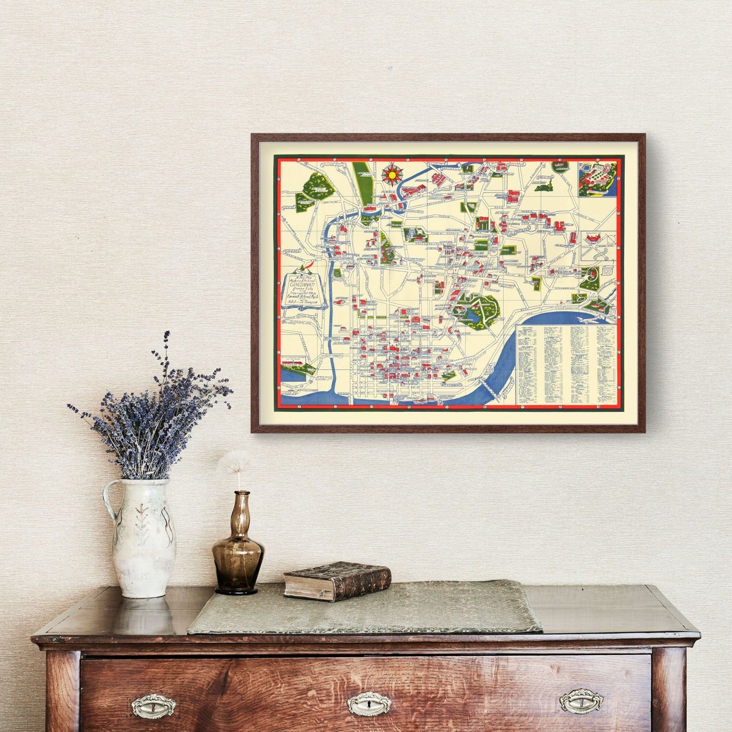 Vintage Map of Cincinnati, Ohio, 1940