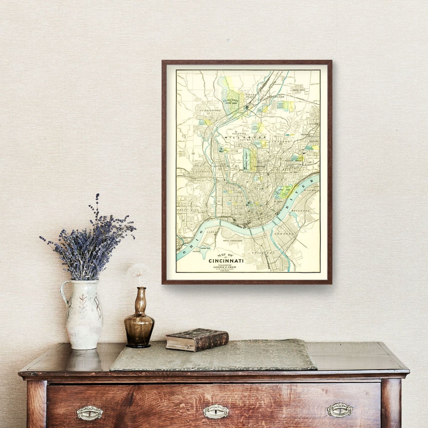 Vintage Map of Cincinnati, Ohio, 1895