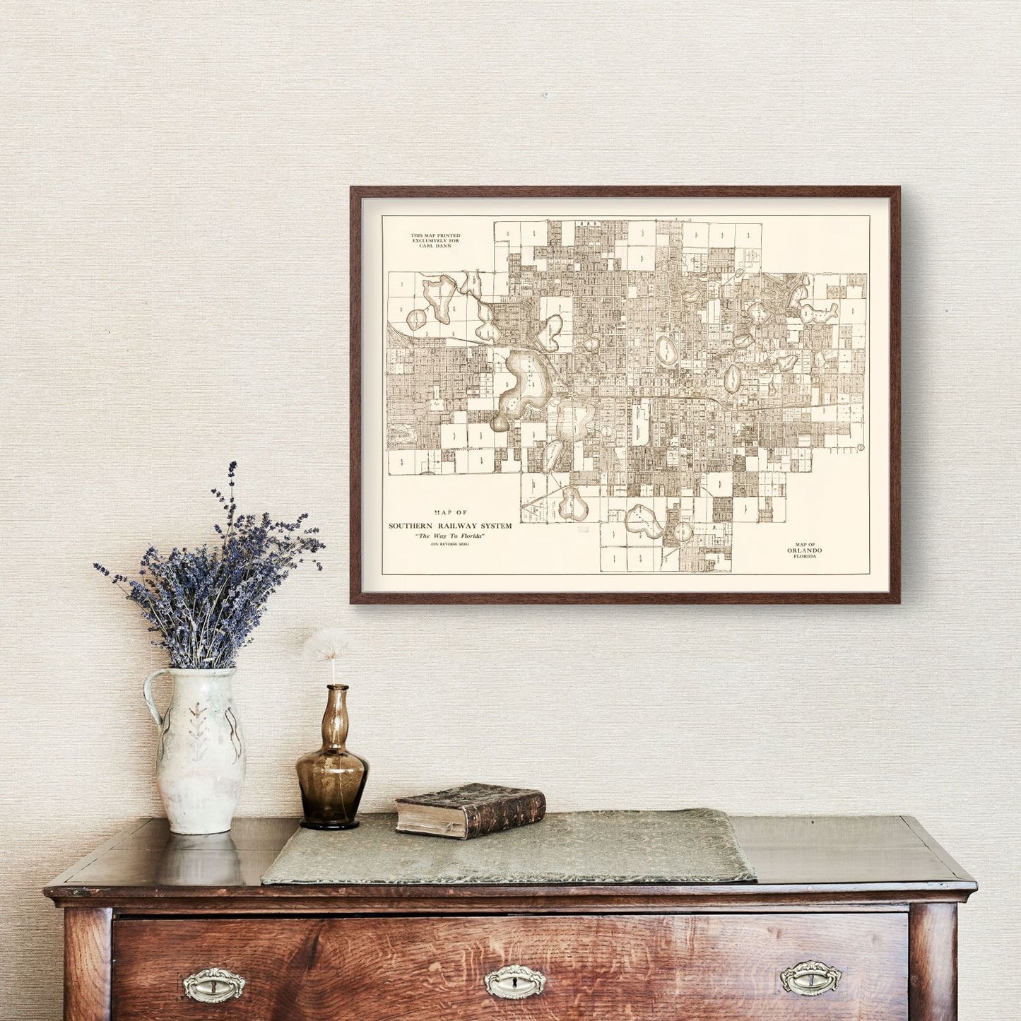 Vintage Map of Orlando, Florida, 1923