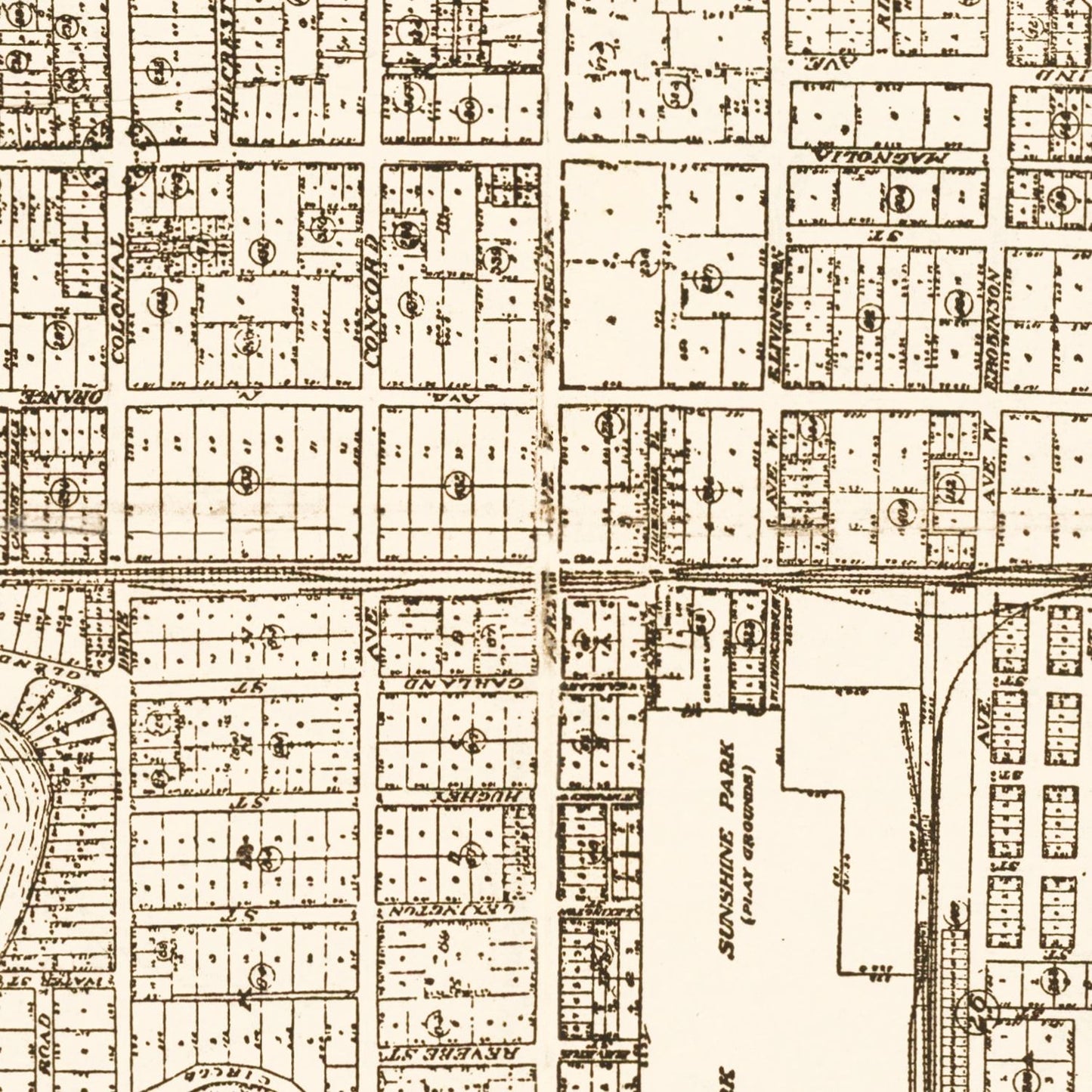 Vintage Map of Orlando, Florida, 1923