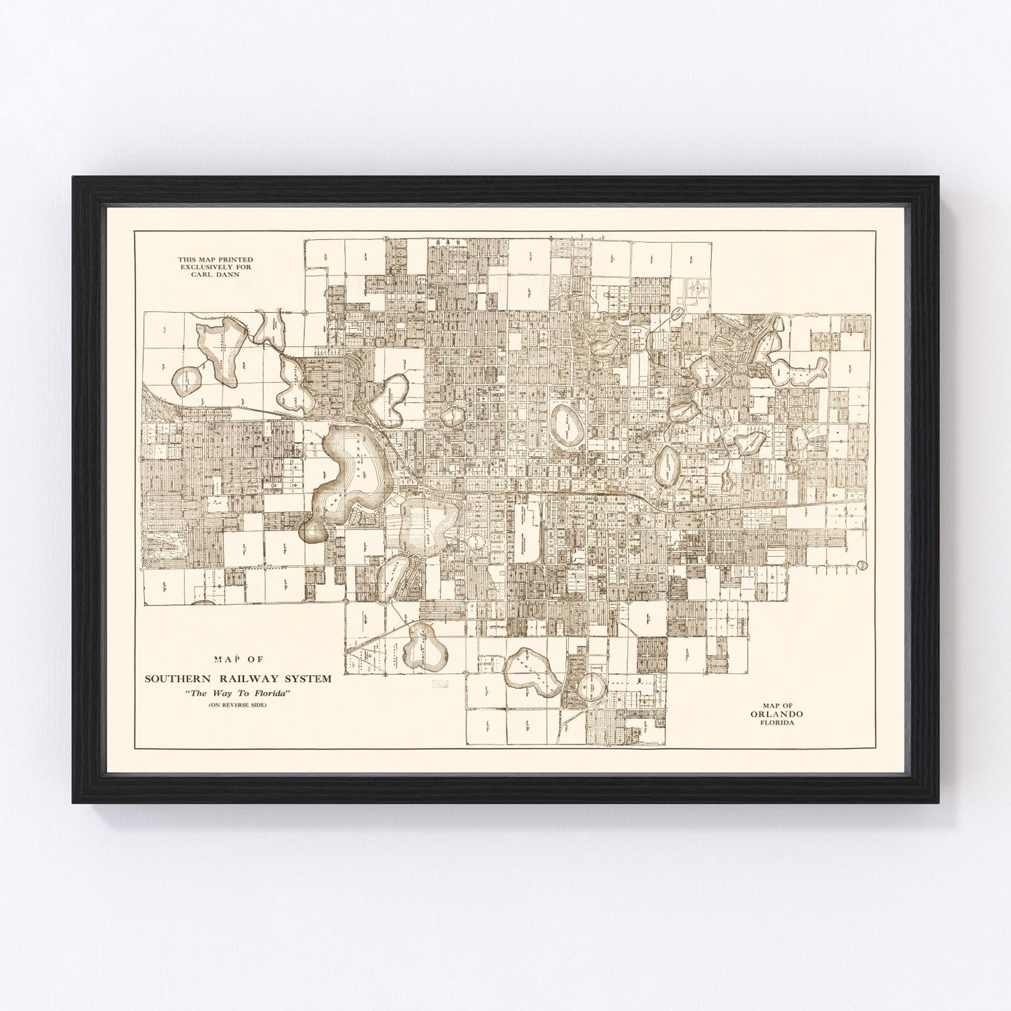 Vintage map of Orlando, Florida, 1923