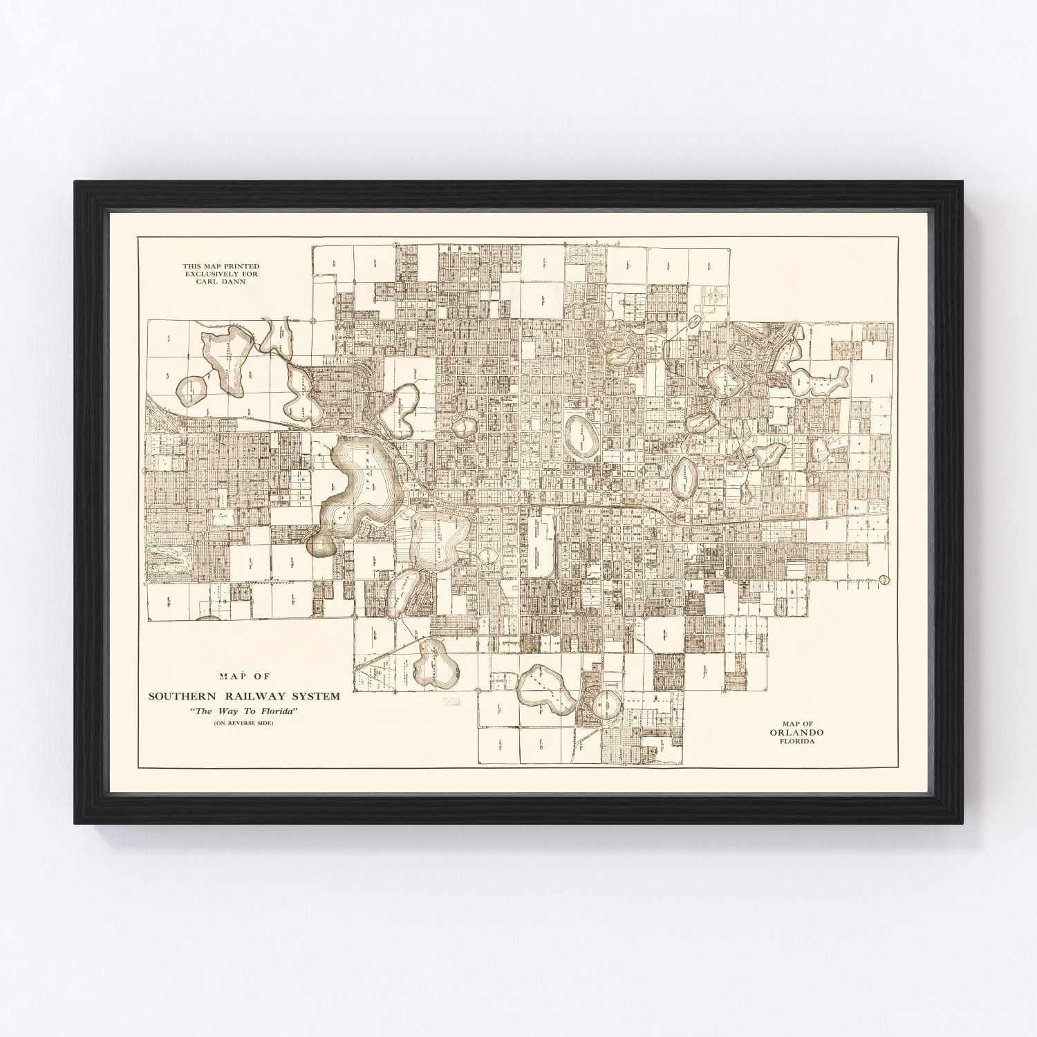 Vintage map of Orlando, Florida, 1923
