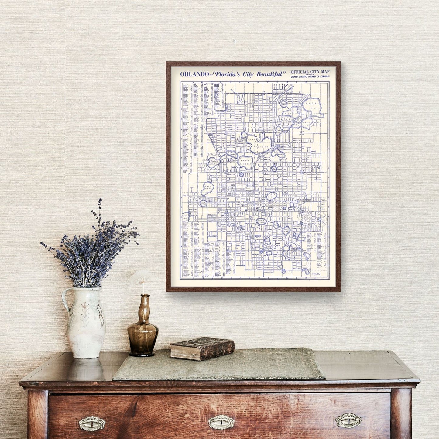 Vintage Map of Orlando, Florida, 1936