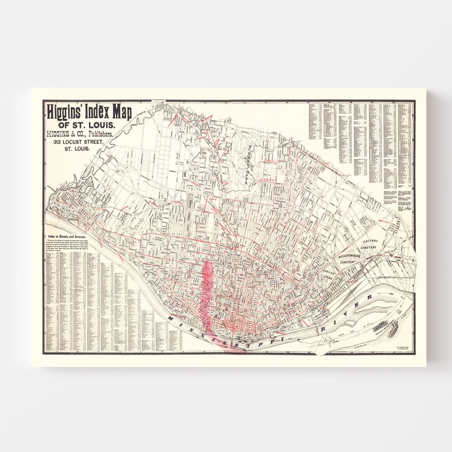 Vintage Map of St. Louis, Missouri, 1894