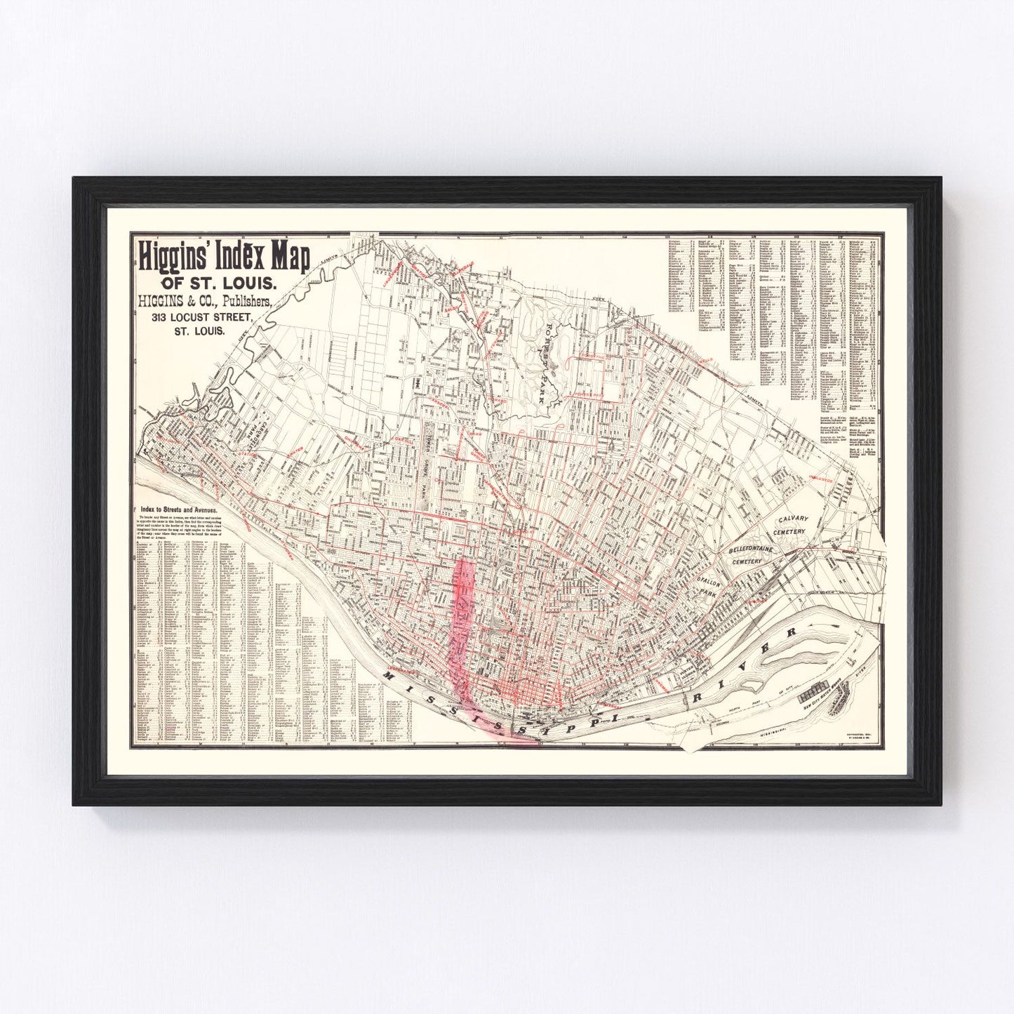 Vintage map of St. Louis, Missouri, 1894