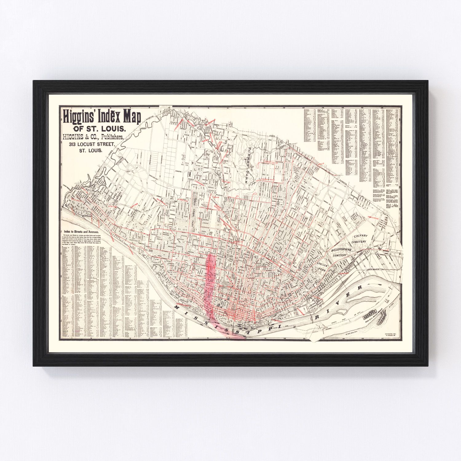 Vintage map of St. Louis, Missouri, 1894