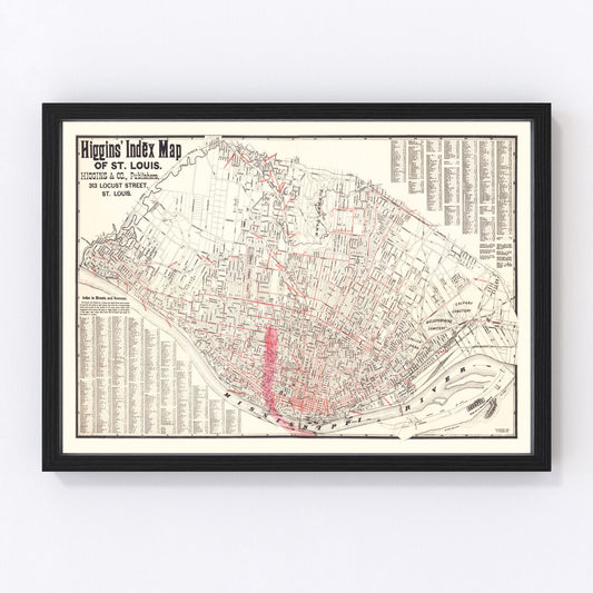 Vintage map of St. Louis, Missouri, 1894