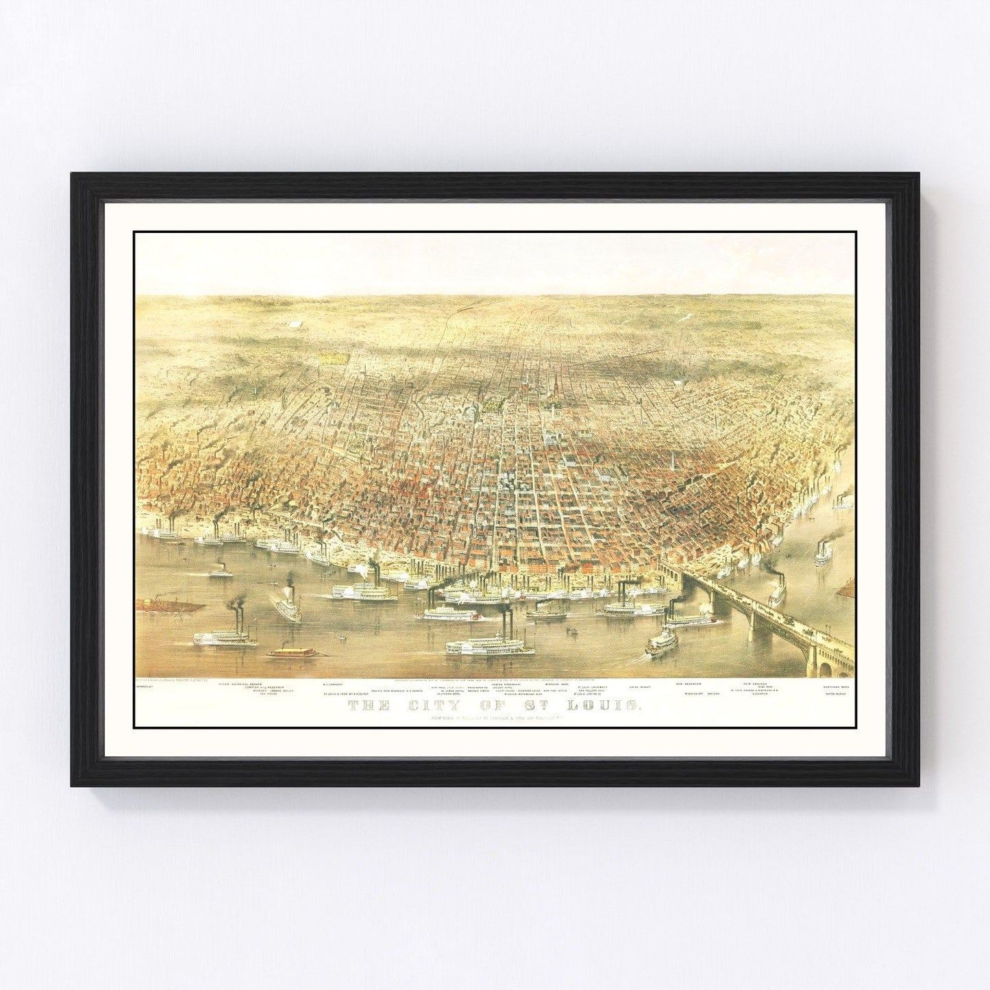 Vintage map of St. Louis, Missouri, 1874