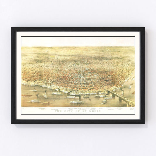 Vintage map of St. Louis, Missouri, 1874